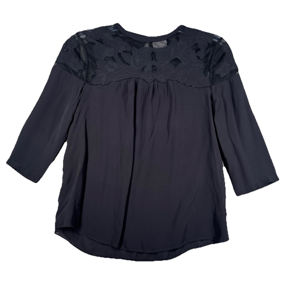 Anthropologie Vanessa Virginia Shirt Womens 6 Black Gothic Neutral Minimalist